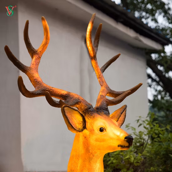 Support Customize Big Party Props Resin Fiberglass Deer Animals Statues