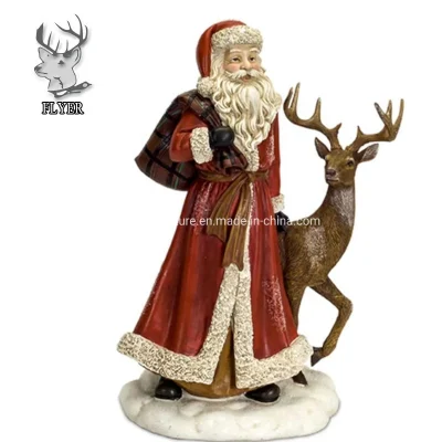 Großhandel große Fiberglas Weihnachten Weihnachtsmann Harz Indoor Outdoor dekorative Statue Skulptur zu verkaufen