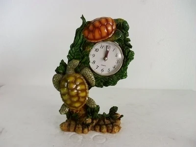 Kreative Uhr aus Kunstharz mit Schildkröten-Motiv, perfekte Dekoration für den Schreibtisch