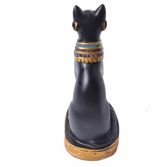 Heimbüro-Ornamente, Kunstharz-Kätzchen, das sich ausstreckt, schwarze Katze, Tierstatue, Polyresin-Skulptur