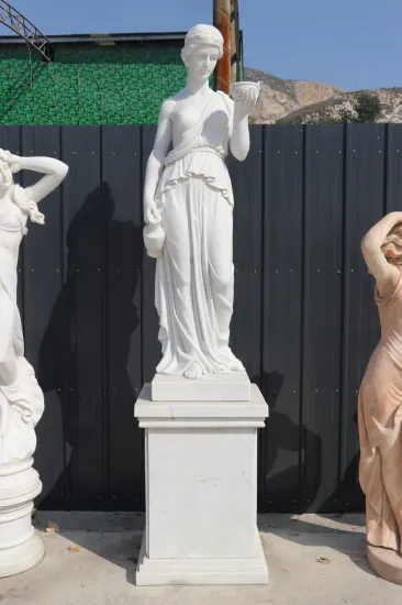 Outdoor-Garten-Naturstein-handgeschnitzte Marmor-Paar-Tanzskulptur-Statue (SYMS