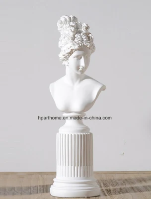 Moderne prägnante weiße künstliche Dame-Figur aus Polyresin