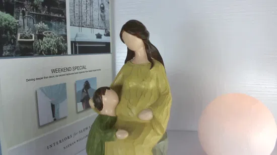 Mutter und Sohn-Statue aus Kunstharz, Heimdekoration, Muttertagsgeschenk